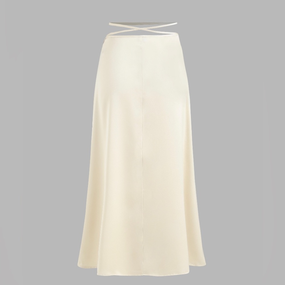 NWT Satin Wrap Midi Skirt